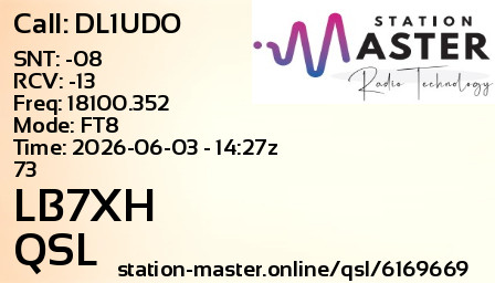 QSL Card for LB7XH QSO with DL1UDO