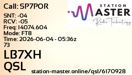 QSL Card for LB7XH QSO with SP7POR