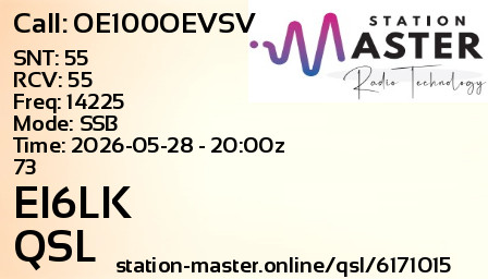 QSL Card for EI6LK QSO with OE100OEVSV