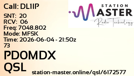 QSL Card for PD0MDX QSO with DL1IP