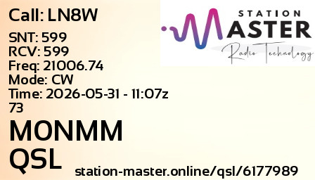 QSL Card for M0NMM QSO with LN8W