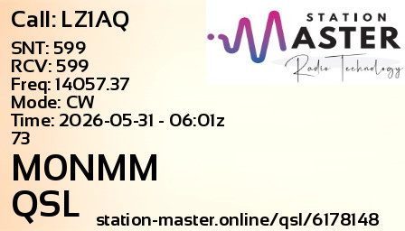QSL Card for M0NMM QSO with LZ1AQ