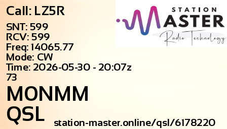 QSL Card for M0NMM QSO with LZ5R