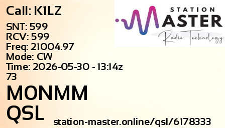 QSL Card for M0NMM QSO with K1LZ