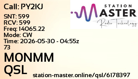 QSL Card for M0NMM QSO with PY2KJ