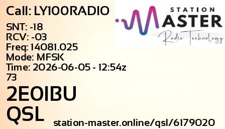 QSL Card for 2E0IBU QSO with LY100RADIO