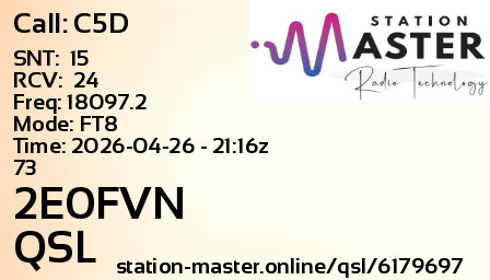 QSL Card for 2E0FVN QSO with C5D