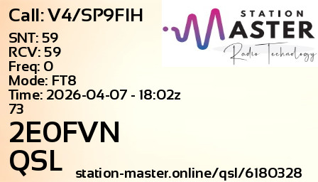 QSL Card for 2E0FVN QSO with V4/SP9FIH