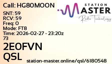 QSL Card for 2E0FVN QSO with HG80MOON