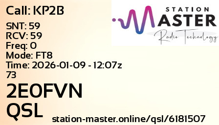 QSL Card for 2E0FVN QSO with KP2B