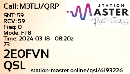 QSL Card for 2E0FVN QSO with M3TLJ/QRP
