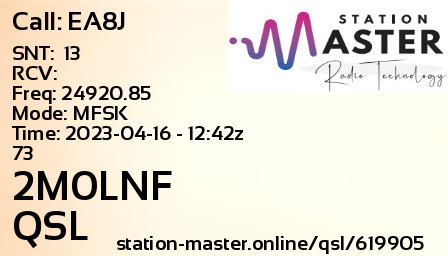QSL Card for 2M0LNF QSO with EA8J