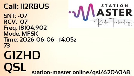 QSL Card for G1ZHD QSO with II2RBUS