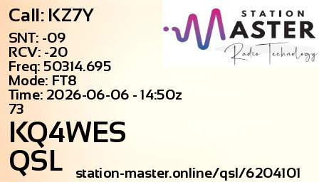 QSL Card for KQ4WES QSO with KZ7Y