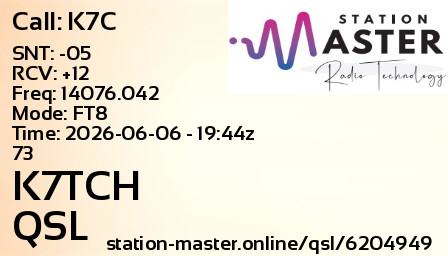 QSL Card for K7TCH QSO with K7C
