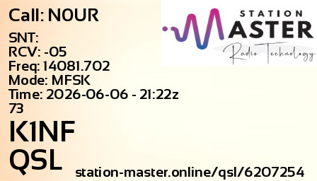 QSL Card for K1NF QSO with N0UR