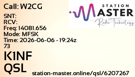 QSL Card for K1NF QSO with W2CG