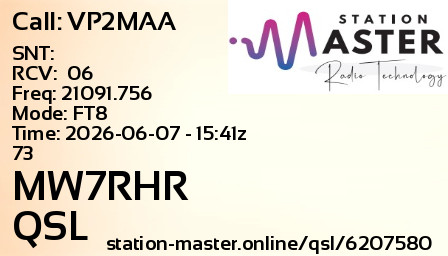 QSL Card for MW7RHR QSO with VP2MAA