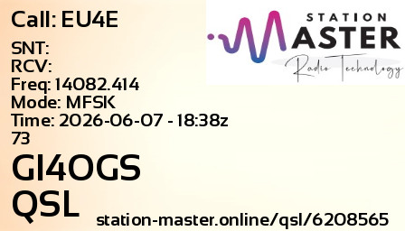 QSL Card for GI4OGS QSO with EU4E