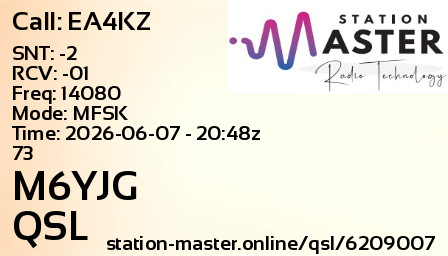 QSL Card for M6YJG QSO with EA4KZ