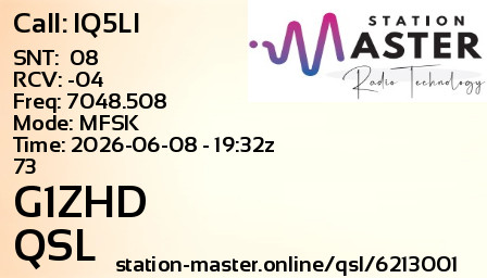QSL Card for G1ZHD QSO with IQ5LI