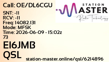 QSL Card for EI6JMB QSO with OE/DL6CGU