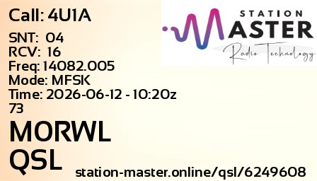 QSL Card for M0RWL QSO with 4U1A