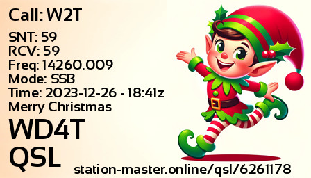 QSL Card for WD4T QSO with W2T