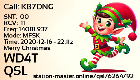 QSL Card for WD4T QSO with KB7DNG
