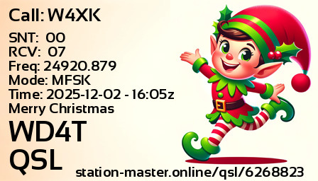 QSL Card for WD4T QSO with W4XK