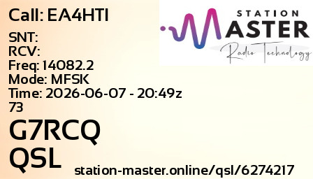 QSL Card for G7RCQ QSO with EA4HTI