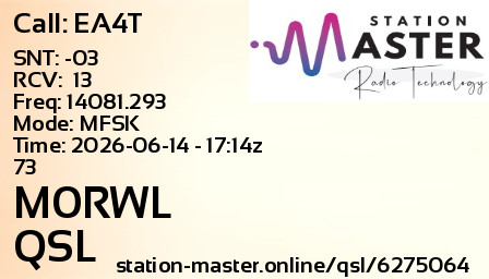 QSL Card for M0RWL QSO with EA4T