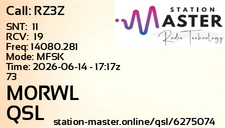 QSL Card for M0RWL QSO with RZ3Z