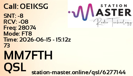 QSL Card for MM7FTH QSO with OE1KSG