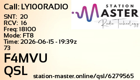 QSL Card for F4MVU QSO with LY100RADIO