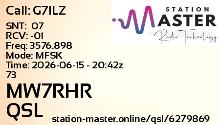 QSL Card for MW7RHR QSO with G7ILZ