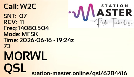 QSL Card for M0RWL QSO with W2C