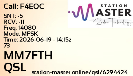QSL Card for MM7FTH QSO with F4EOC