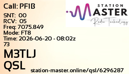 QSL Card for M3TLJ QSO with PF1B