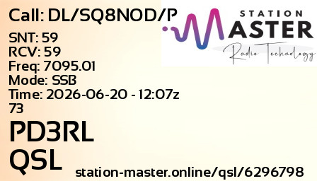 QSL Card for PD3RL QSO with DL/SQ8NOD/P