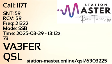 QSL Card for VA3FER QSO with II7T