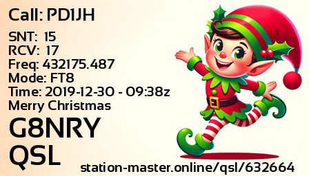 QSL Card for G8NRY QSO with PD1JH
