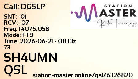QSL Card for SH4UMN QSO with DG5LP