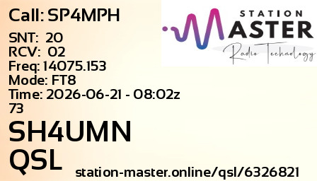 QSL Card for SH4UMN QSO with SP4MPH