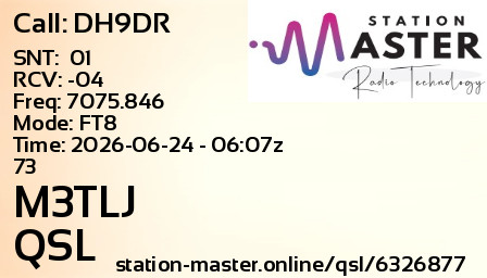 QSL Card for M3TLJ QSO with DH9DR