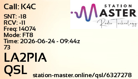 QSL Card for LA2PIA QSO with K4C