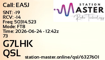 QSL Card for G7LHK QSO with EA5J