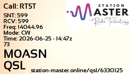 QSL Card for M0ASN QSO with RT5T
