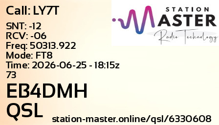QSL Card for EB4DMH QSO with LY7T