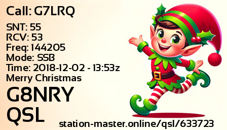 QSL Card for G8NRY QSO with G7LRQ